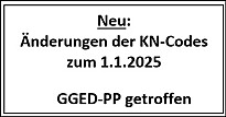 Änderungen der KN-Codes zum 01.01.2025